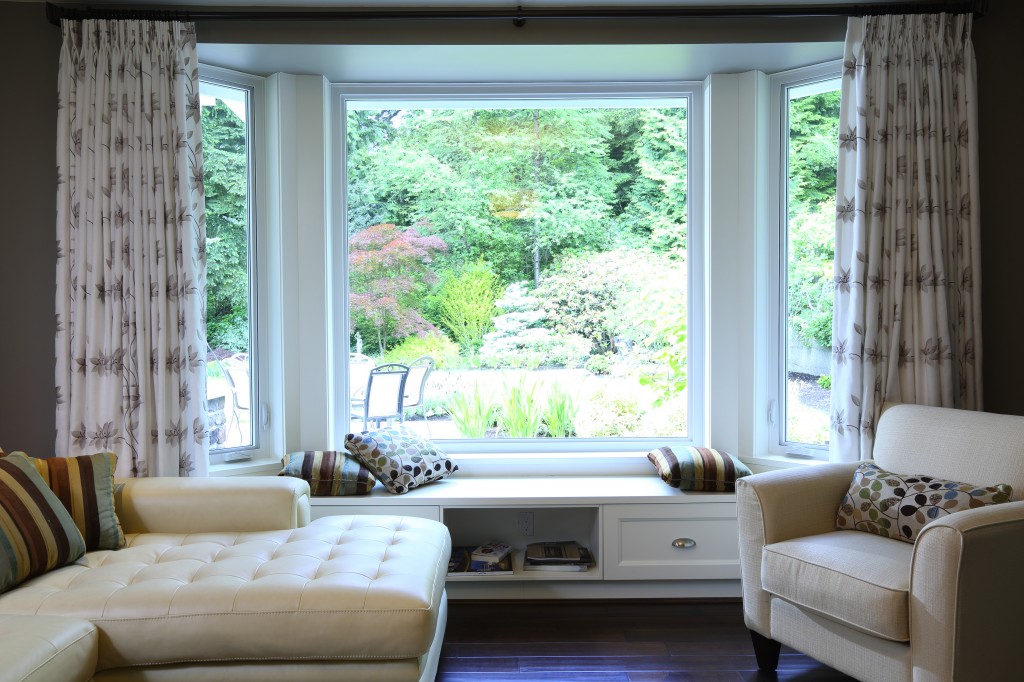 Cozy window seat detail in West Vancouver custom home